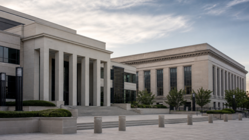 US immigration judges and federal courthouse exterior